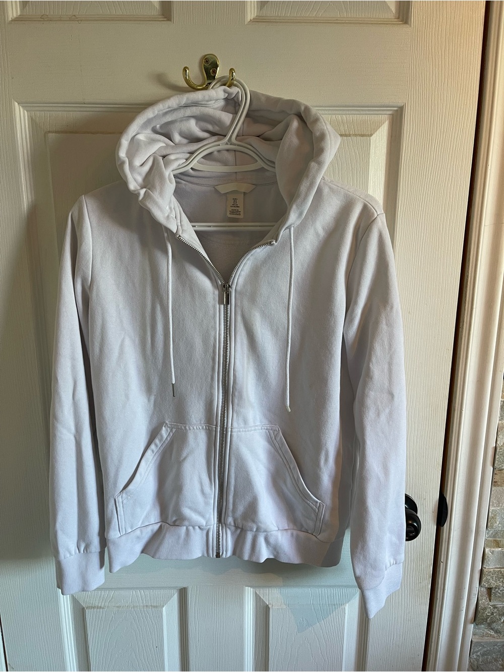 Classic White Zip-Up Hoodie H & M
